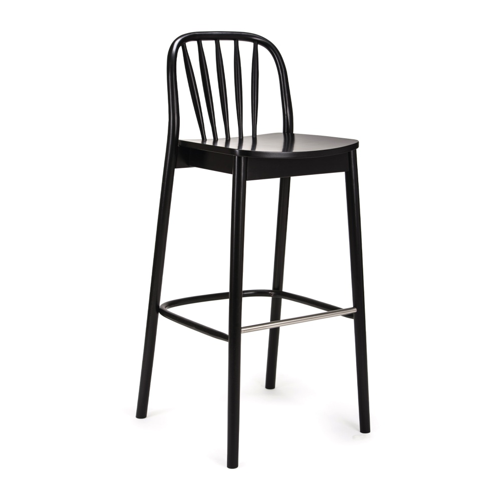 Beech wood vertical slat back high stool H-1070 Aldo Beech wood vertical slat back high stool H-1070 Aldo
