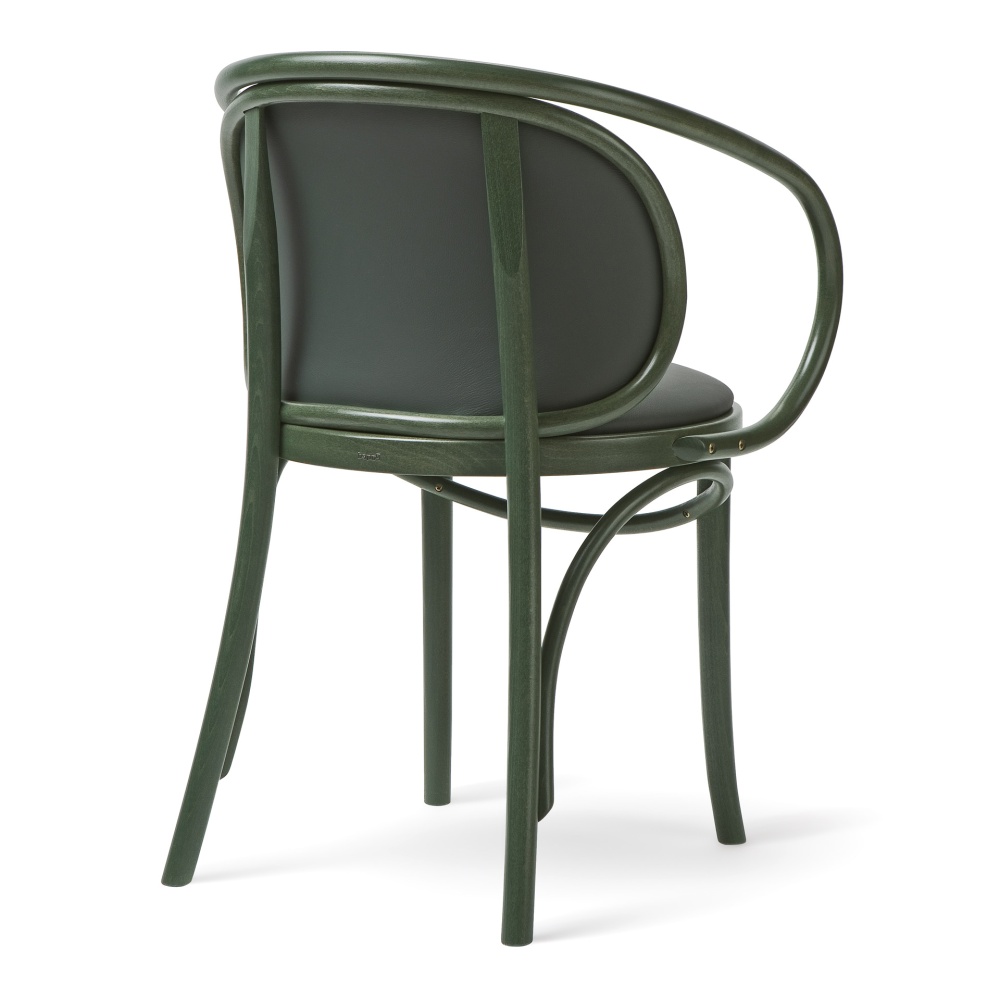 Fauteuil bistrot tapissé en bois courbé B-1895