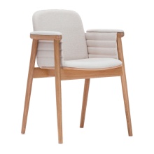 Restaurant upholstered beech chair with armrests B-4398 PROP