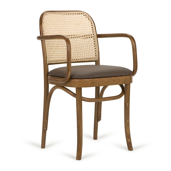 Chaise tressée avec assise rembourrée