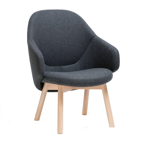 Fauteuil lounge en bois tapissé