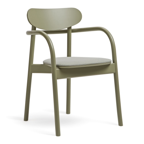 Beech stackable chair with armrests