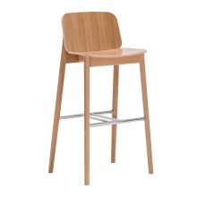 Wooden bar stool with a low back H-4390 PROP