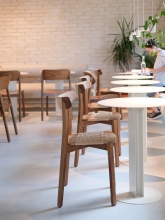 Wooden stackable chair with danish cord A-4422 Icho Mio