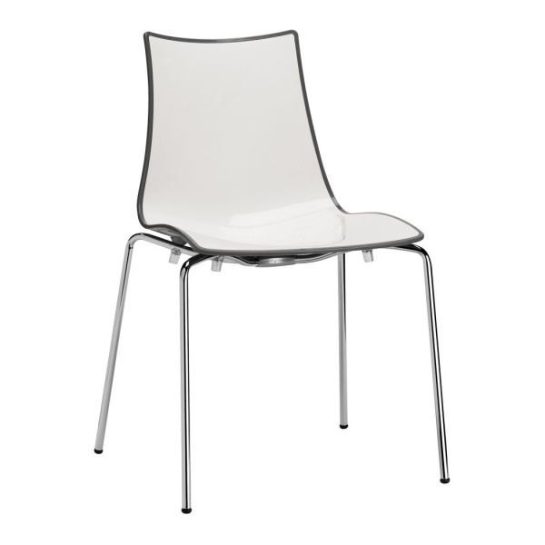Silla de plástico con estructura metálica A-2272 Zebra Bicolore de S-CAB