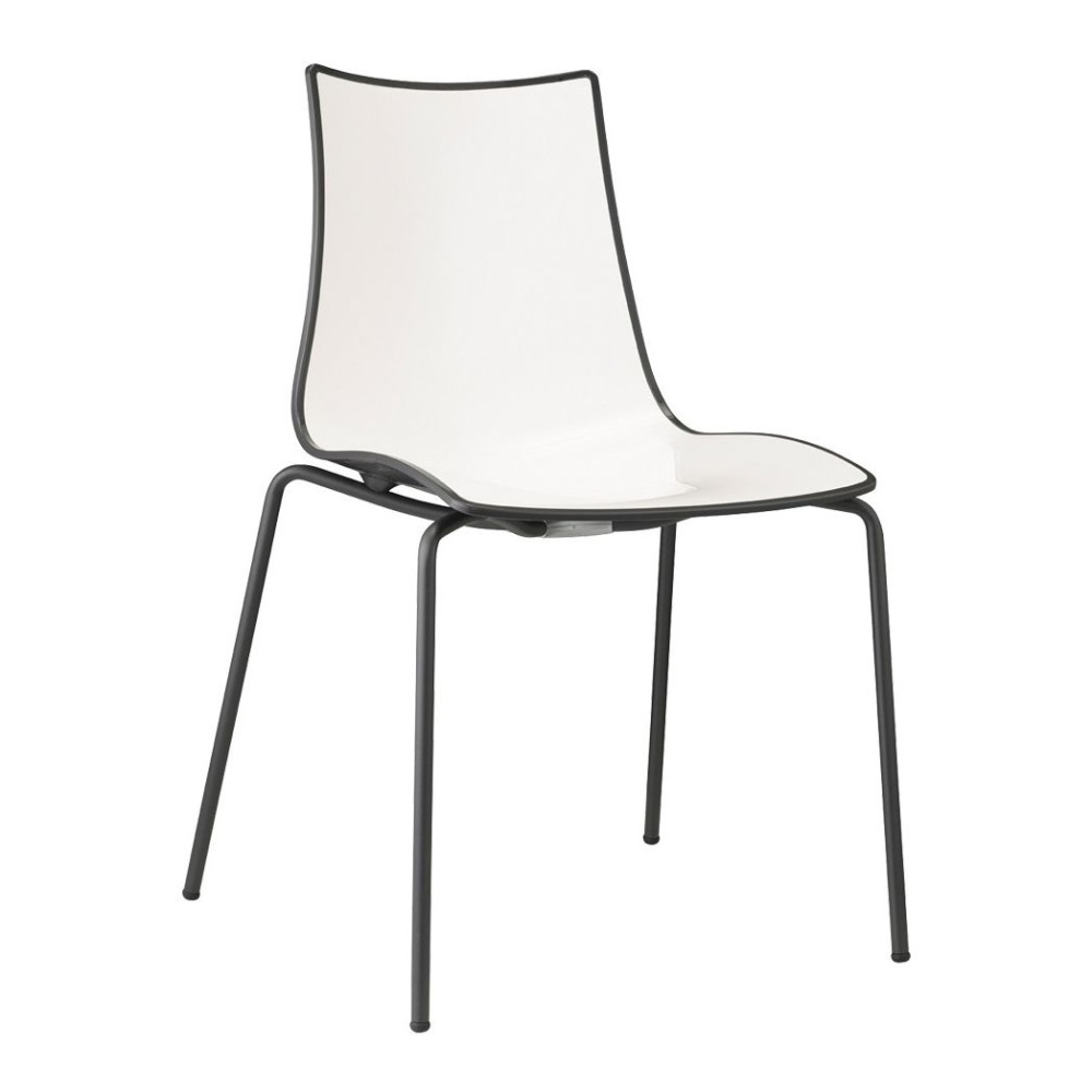 Chaise en plastique et métal A-2272 Zebra Bicolore
