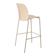 Outdoor bar stool with technopolymer shell and steel frame H-2715 Mentha