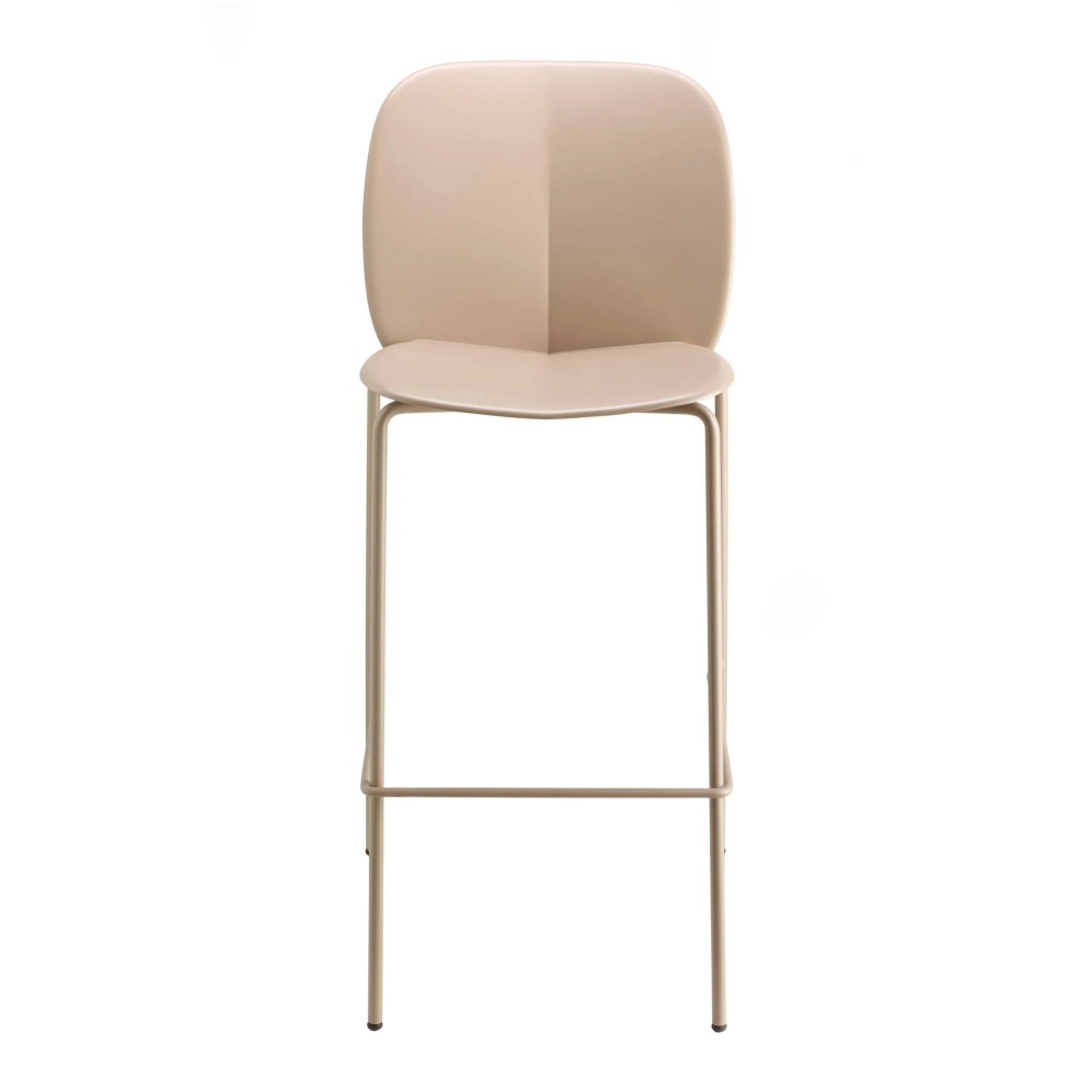 Outdoor bar stool with technopolymer shell and steel frame H-2715 Mentha
