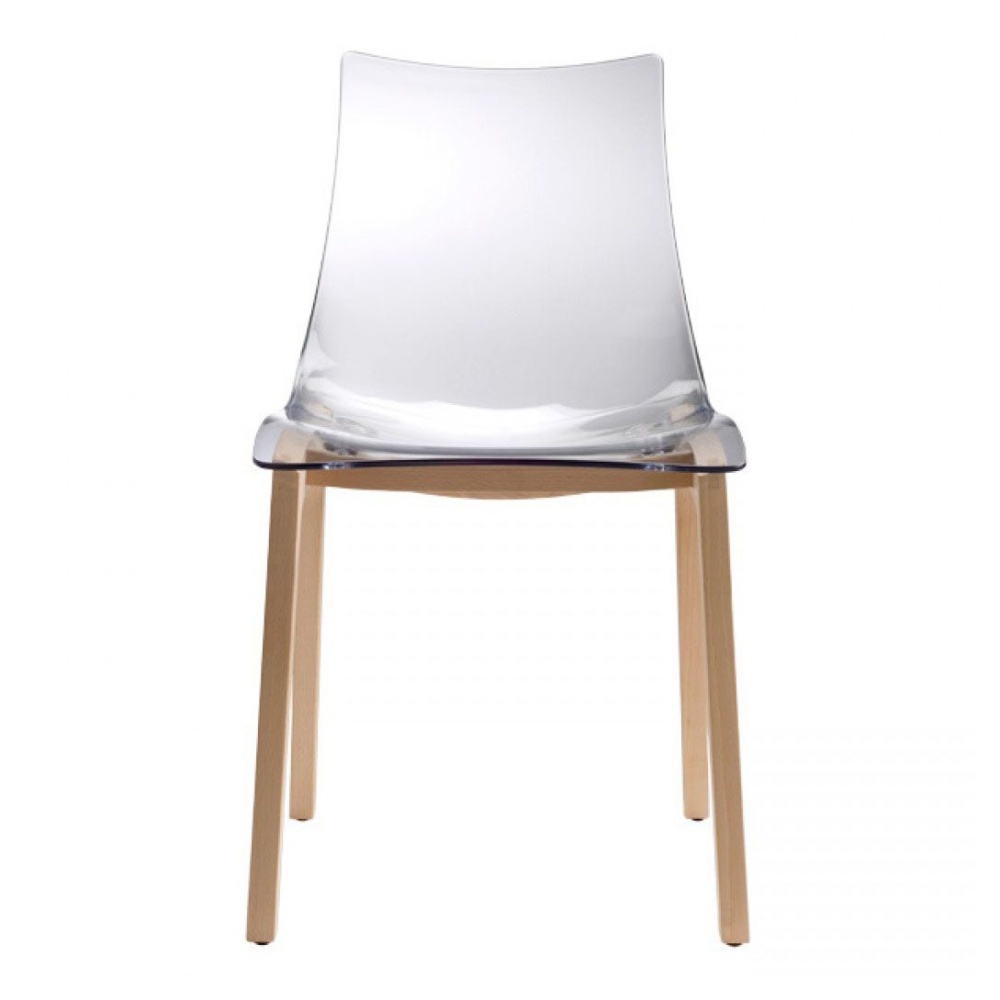 Chaise transparente et bois A-2805 Natural Zebra
