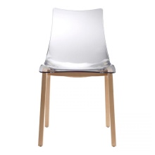 Chaise transparente et bois A-2805 Natural Zebra