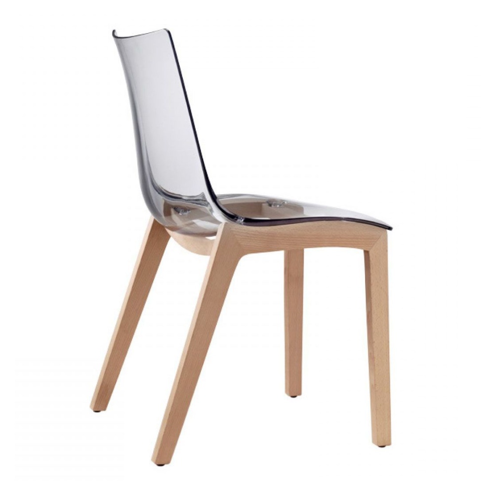 Chaise transparente et bois A-2805 Natural Zebra