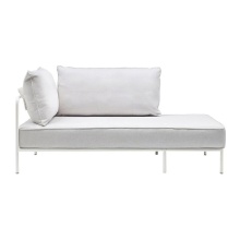 Outdoor metal chaise longue with left armrest FLAP