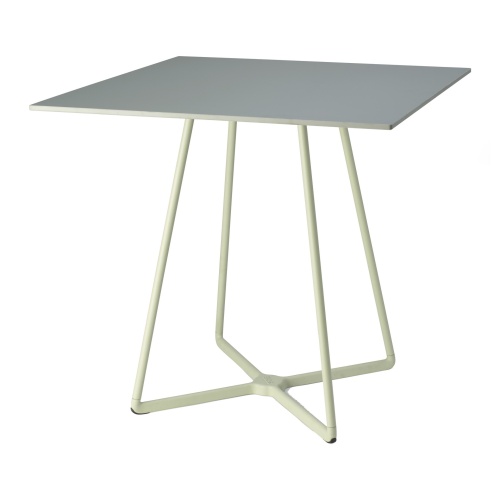 Square metal table with HPL 60-90 cm