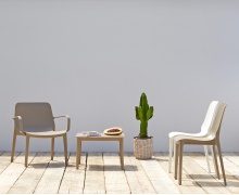 Technopolymer lounge chair with armrests M-2351 Ginevra