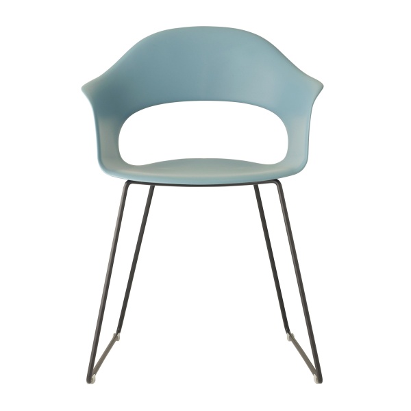 Chair with metal skid base