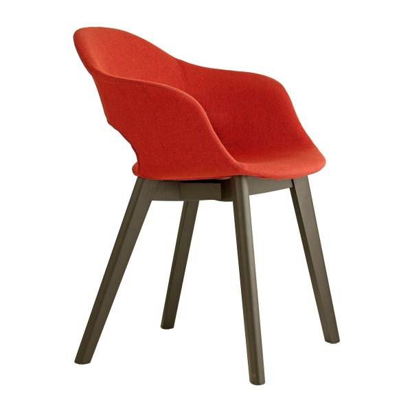 Upholstered chair with wooden legs Upholstered chair with wooden legs