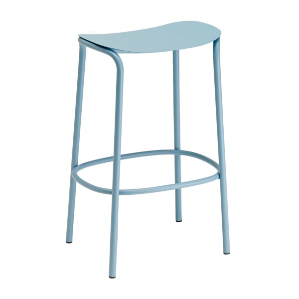High steel counter stool with footrest