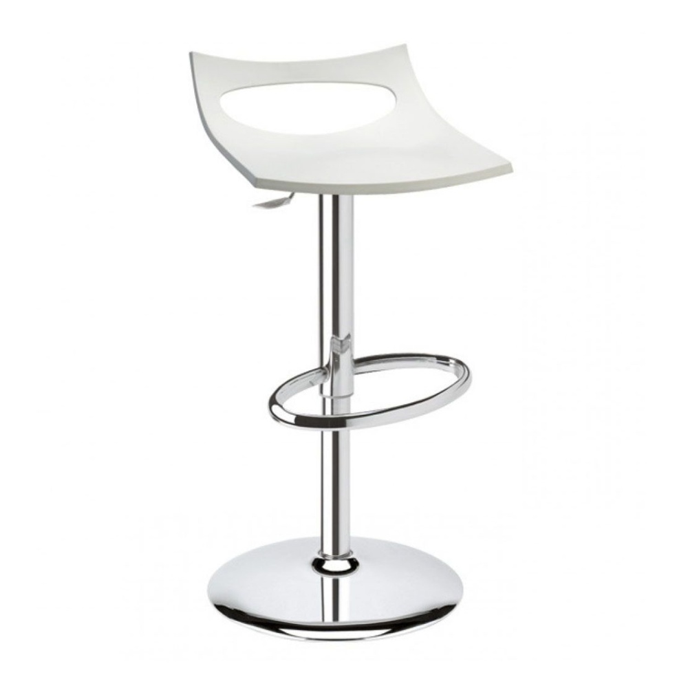 Height-adjustable swivel stool with technopolymer seat and steel base H-2220 Diavoletto
