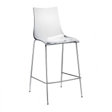 Bar stool mini with legs in steel and polycarbonate shell H-2546 Zebra