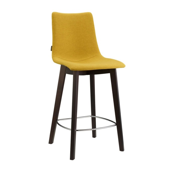 Tabouret mi-hauteur en bois tapissé