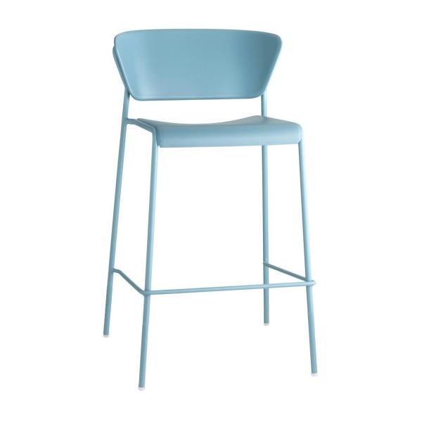 Tabouret mi-hauteur métal et plastique