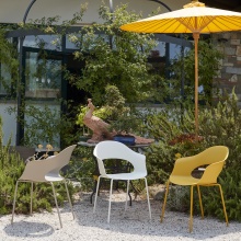 Stackable chair with steel legs and technopolymer shell B-2696 Lady