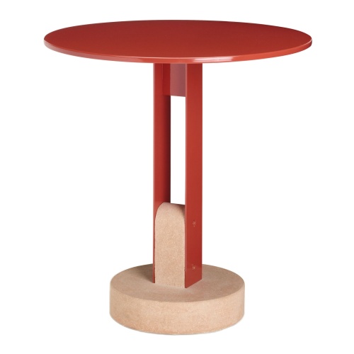 Metal round table with concrete base