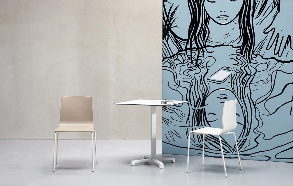 Loft chair with steel legs and technopolymer shell A-2675 Alice