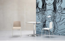 Loft chair with steel legs and technopolymer shell A-2675 Alice