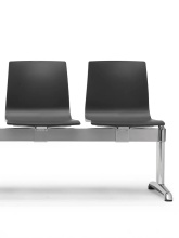 3-seater bench with a fire-retardant technopolymer seat, steel frame and aluminium legs D-2761 Alice
