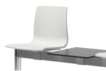 2-seater bench with a fire-retardant technopolymer seats, black HPL shelf and metal frame D-2771 Alice