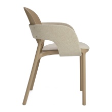 Patio technopolymer chair with padded seat and armrests B-2384 HUG