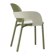 Patio technopolymer chair with padded seat and armrests B-2384 HUG