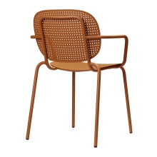 Metal stackable chair with armrests B-2504 Si-Si