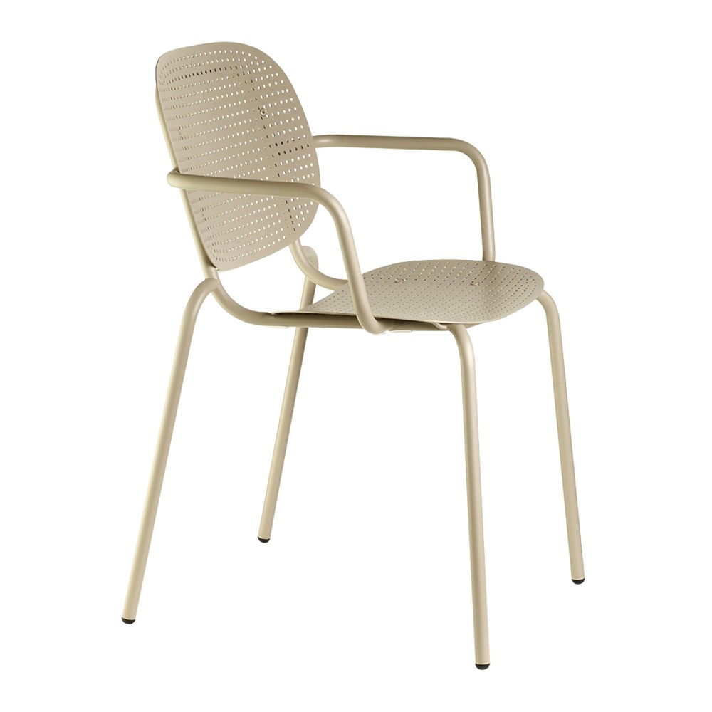 Metal stackable chair with armrests B-2504 Si-Si