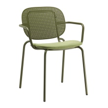Metal stackable chair with armrests B-2504 Si-Si
