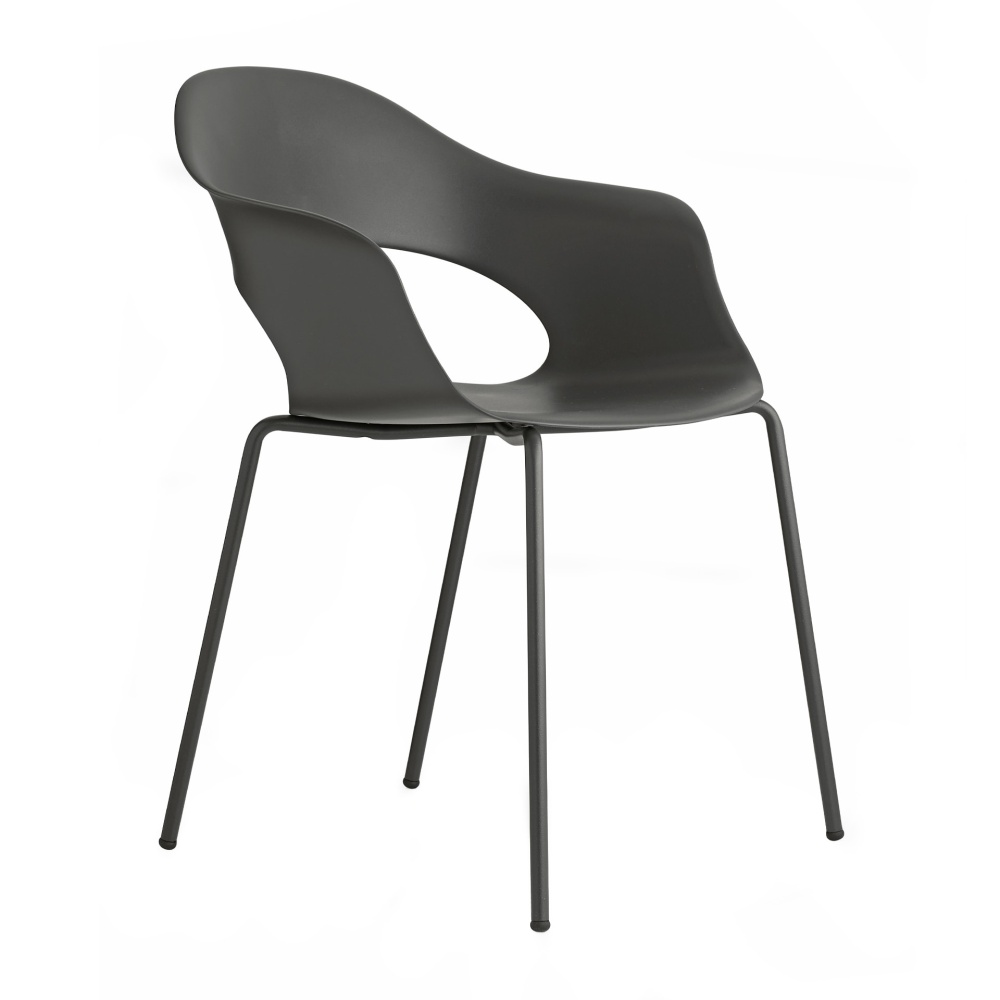 Stackable chair with steel legs and technopolymer shell B-2696 Lady
