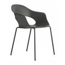 Stackable chair with steel legs and technopolymer shell B-2696 Lady