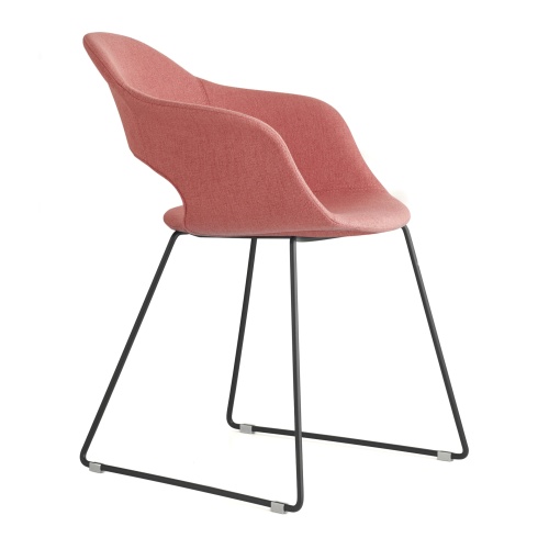 Sled base fabric chair with armrests Sled base fabric chair with armrests