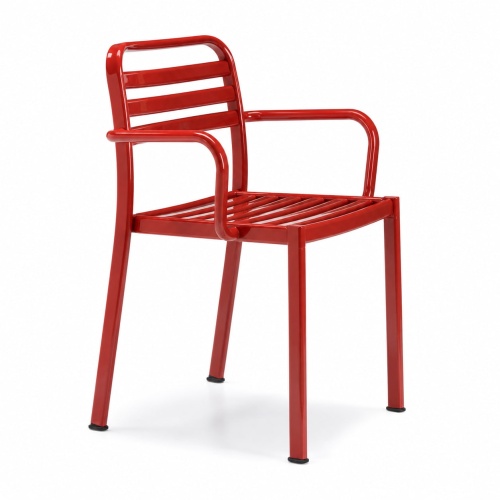Fauteuil en métal à lattes