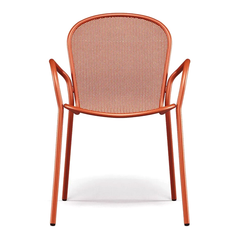 Stackable steel garden chair with armrests Ronda X