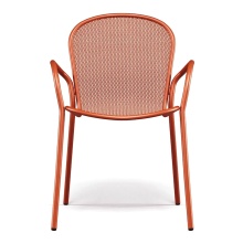 Stackable steel garden chair with armrests Ronda X