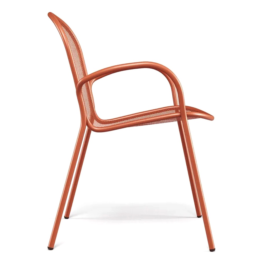 Stackable steel garden chair with armrests Ronda X