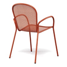 Stackable steel garden chair with armrests Ronda X