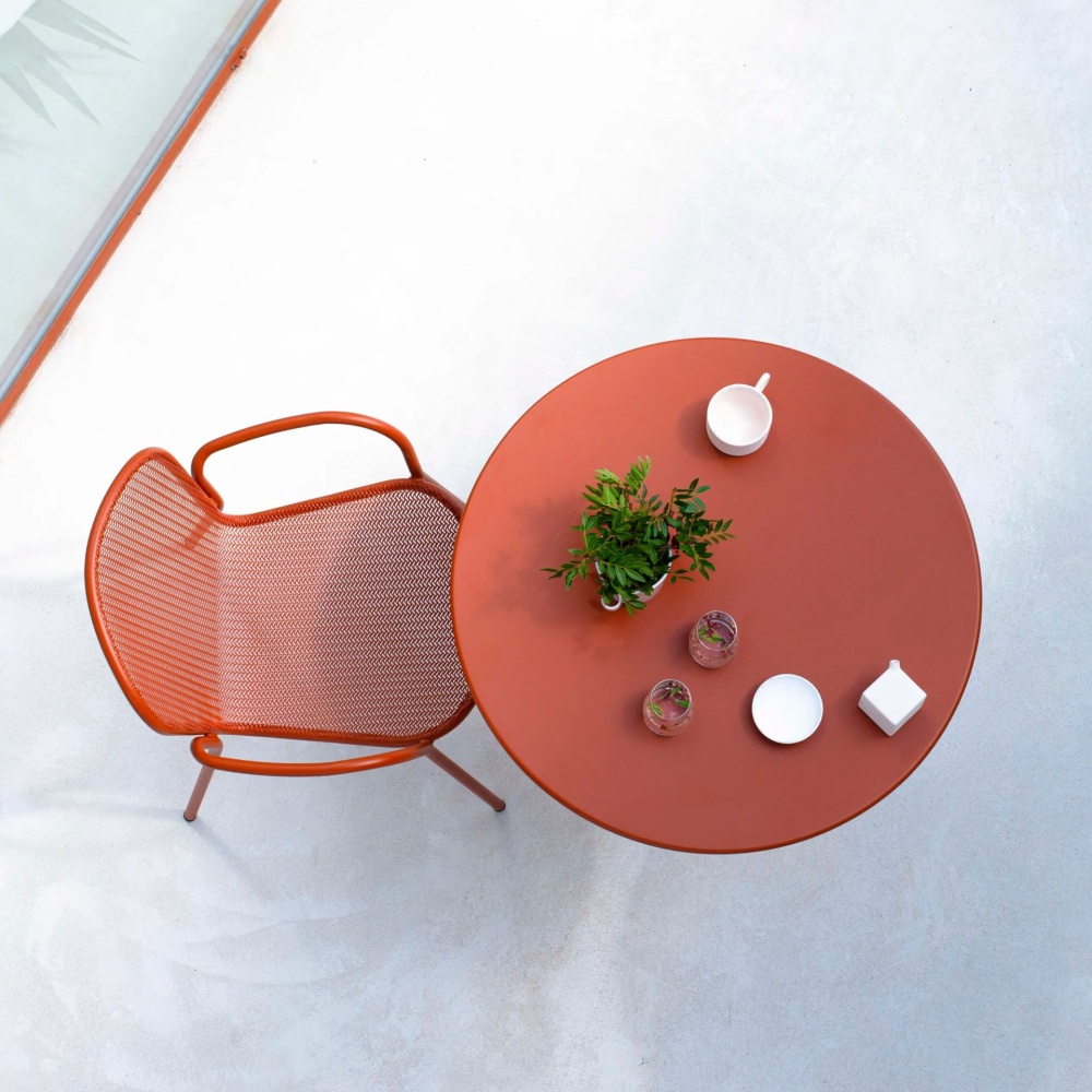 Stackable steel garden chair with armrests Ronda X