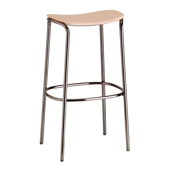 Steel and wood stool