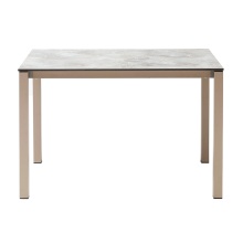 Steel extending table with a reclangular compact laminate top Pranzo 120x80