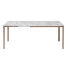 Steel extending table with a reclangular compact laminate top Pranzo 120x80