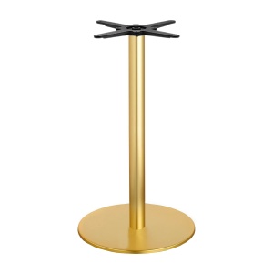 Metal round table base in brass