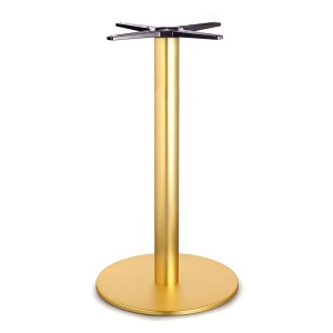 High steel bar table base in brass
